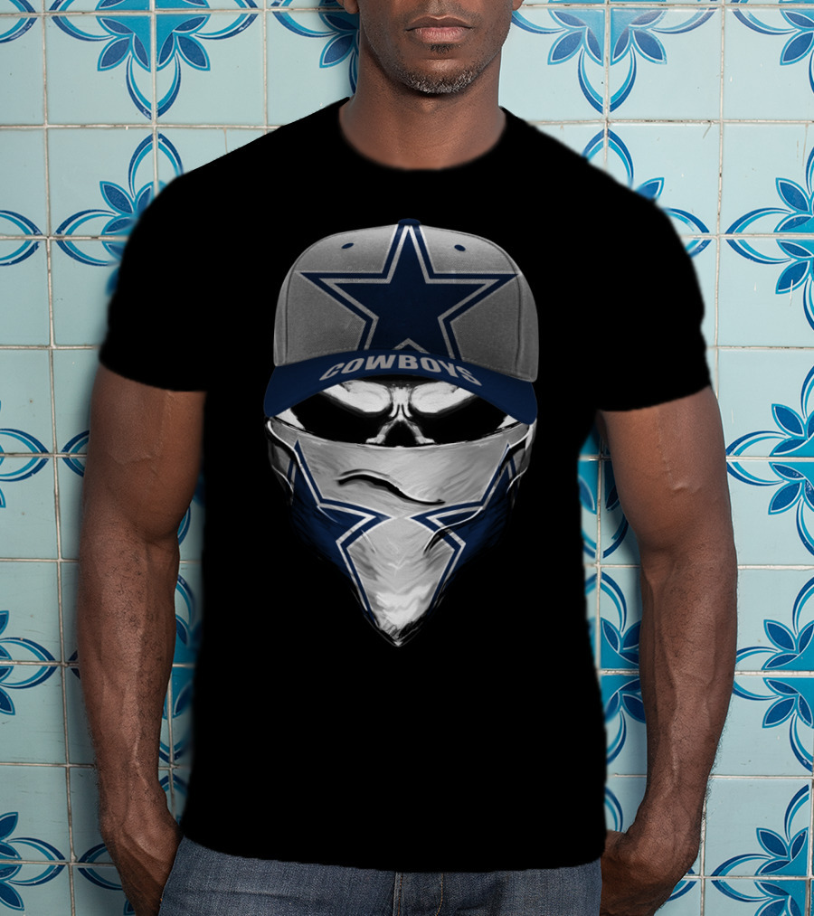 Dallas Cowboys Star Emblem Hat Bandana Skull T-Shirt