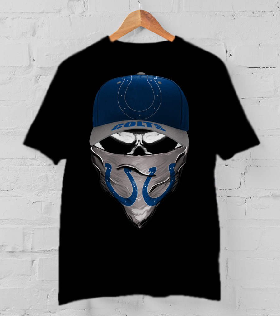 Indianapolis Colts Football Horseshoe Mask Hat T-Shirt