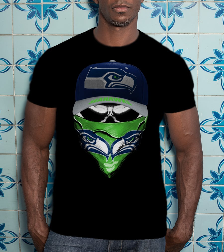 Seattle Seahawks Cap And Mask T-Shirt