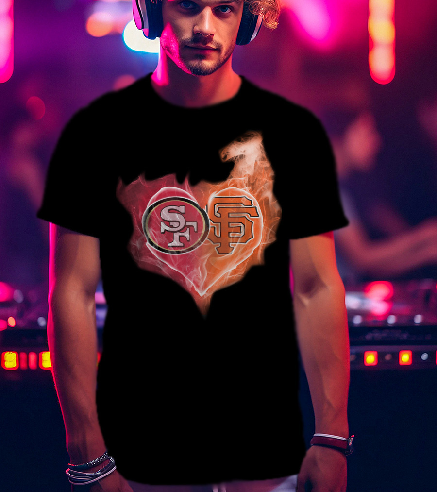49ers SF Giants Heart T-Shirt