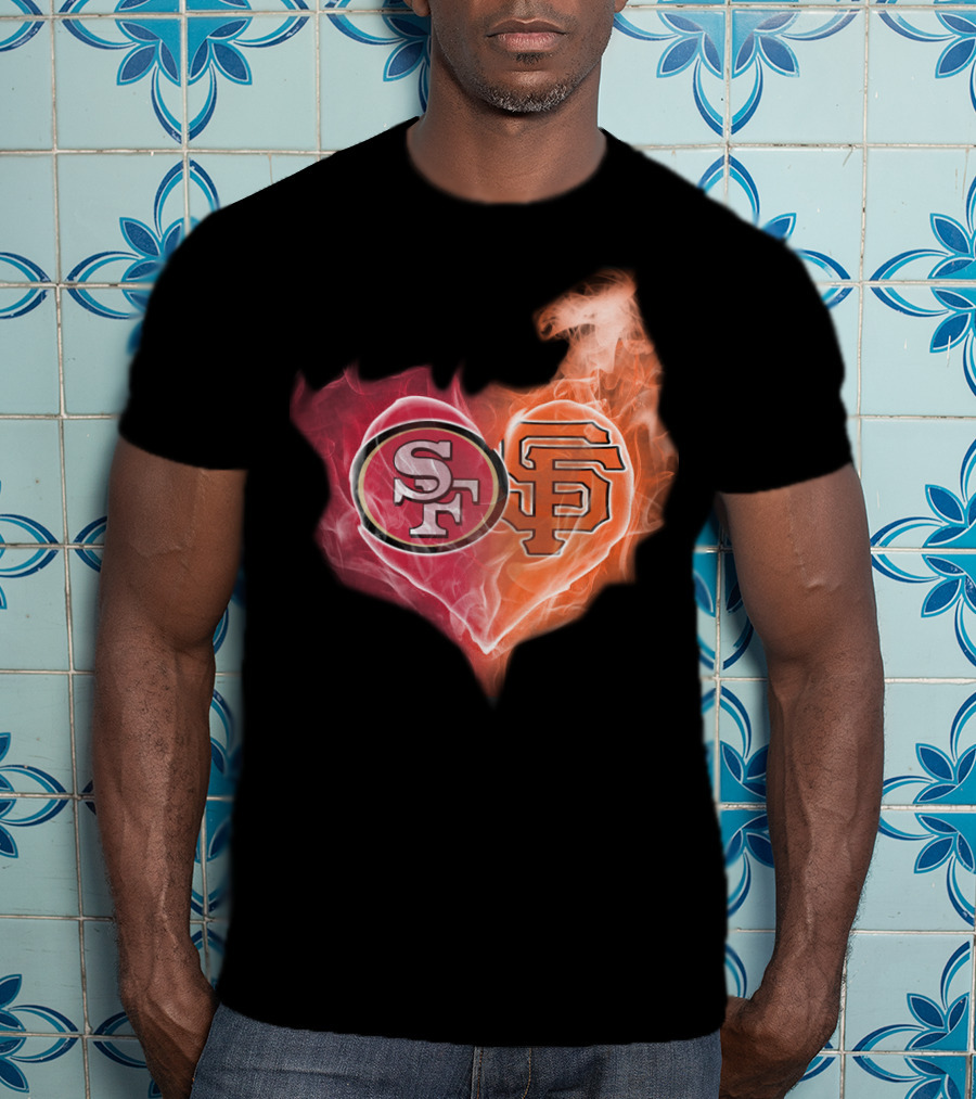 49ers SF Giants Heart T-Shirt