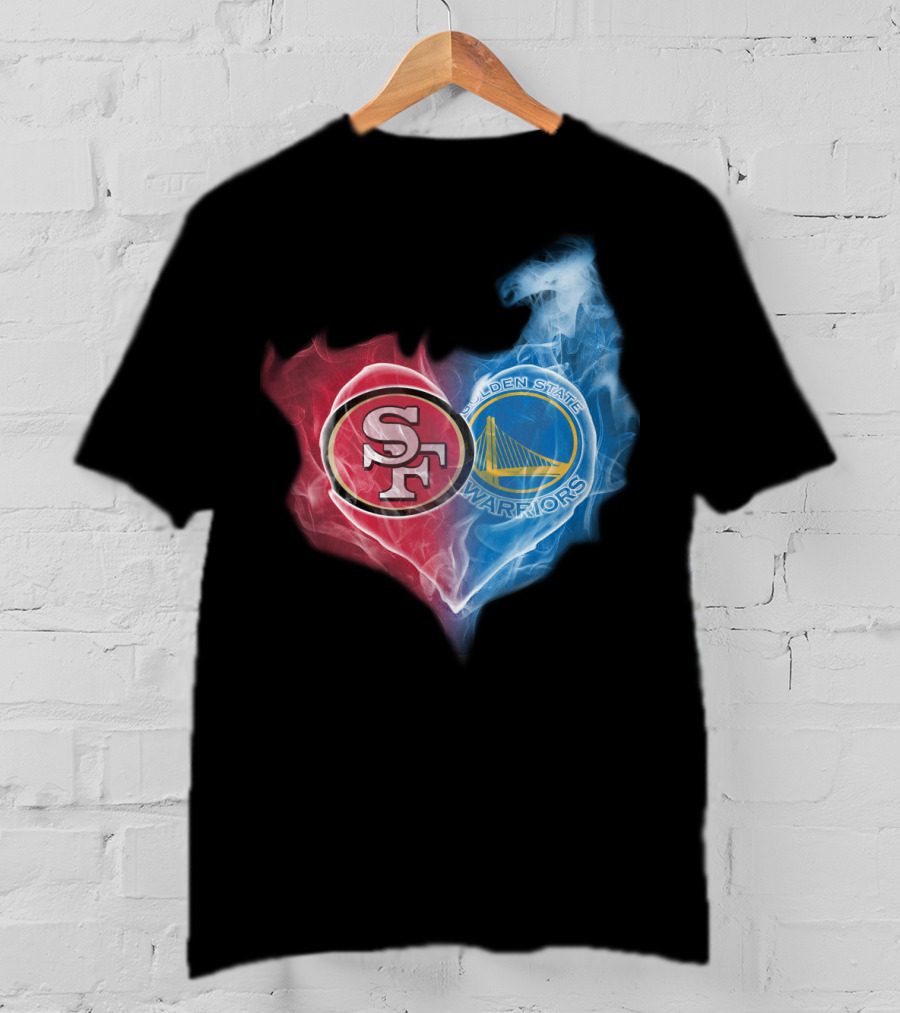 San Francisco 49ers Golden State Warriors Heart Fusion T-Shirt