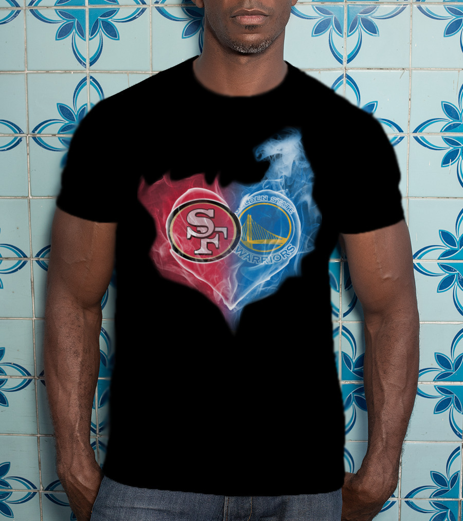 San Francisco 49ers Golden State Warriors Heart Fusion T-Shirt