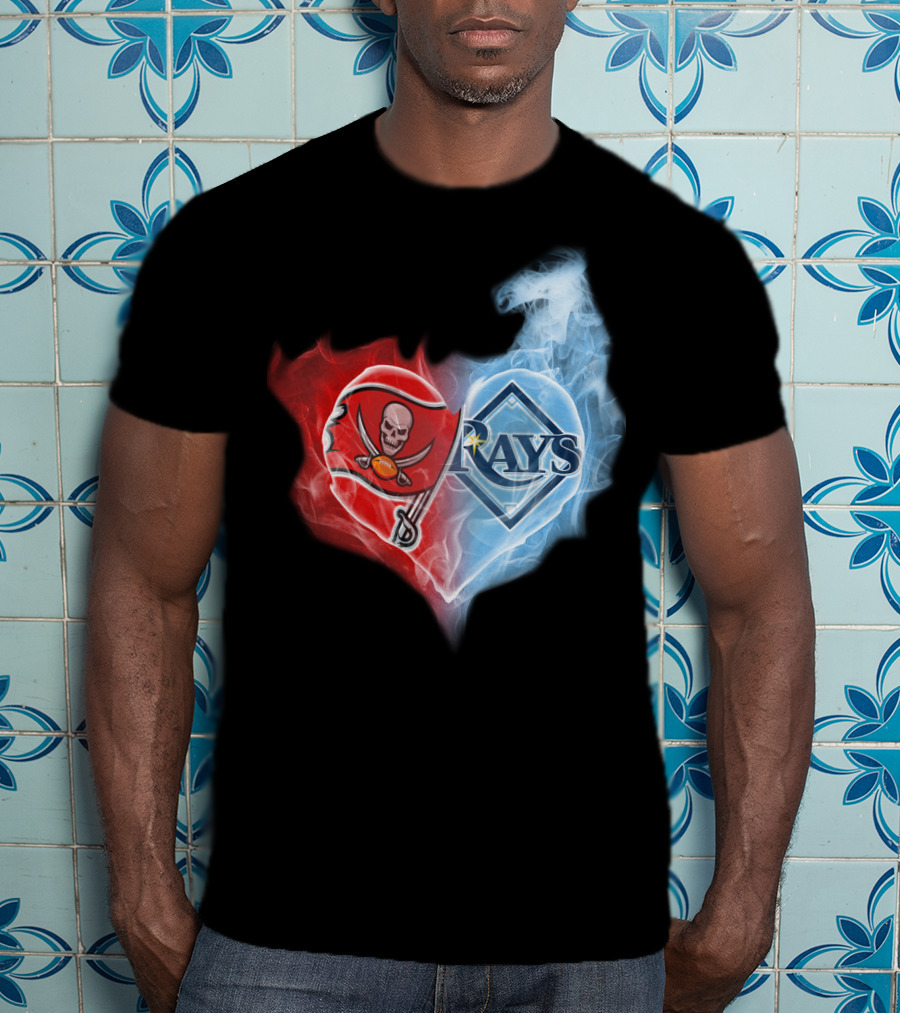 Tampa Bay Buccaneers Buccaneers Tampa Bay Rays Heart T-Shirt