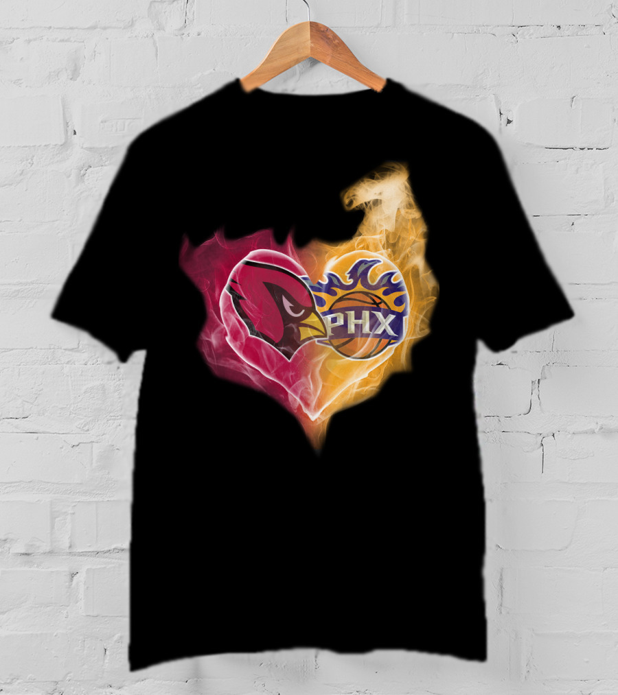 Cardinals PHX Suns Heart Blaze T-Shirt