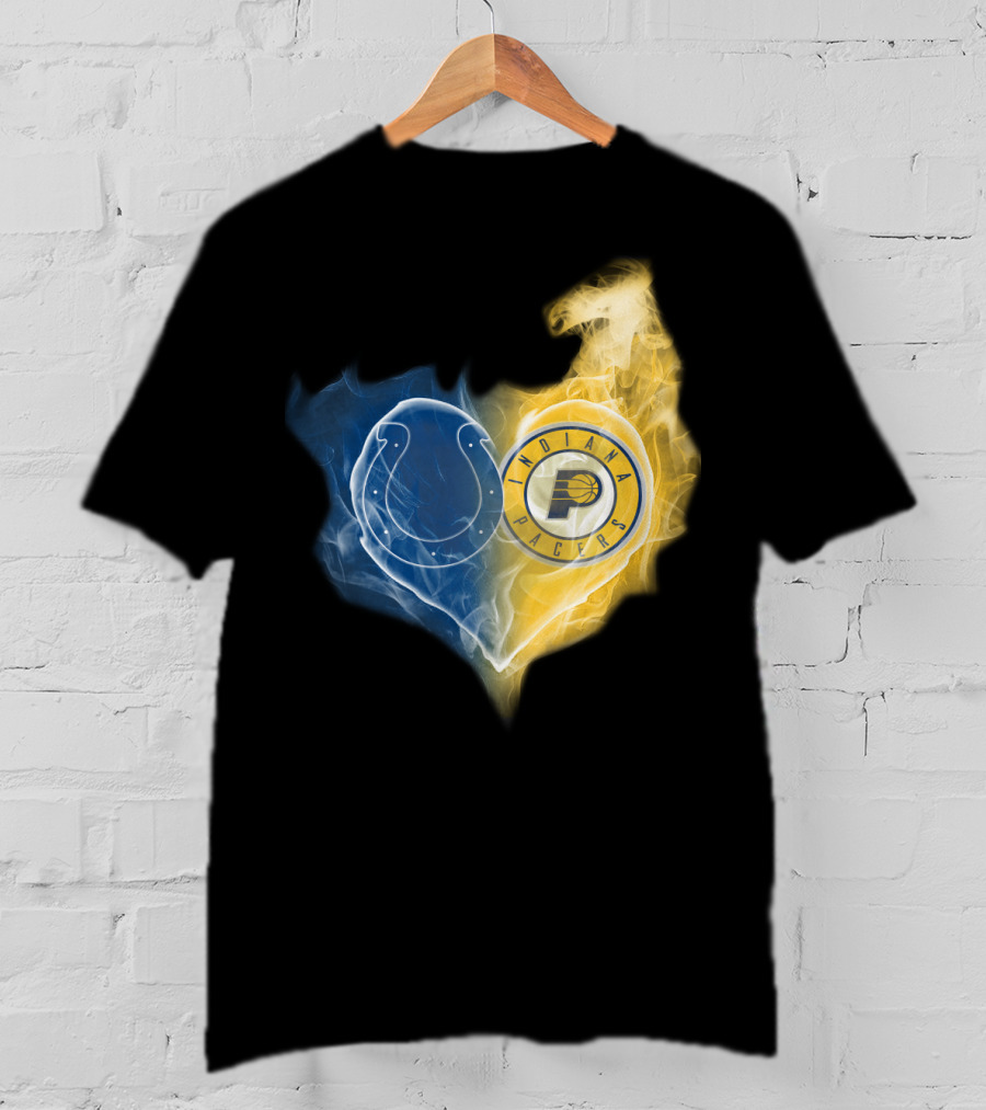 Colts Indiana Pacers Heart Logo Fusion T-Shirt