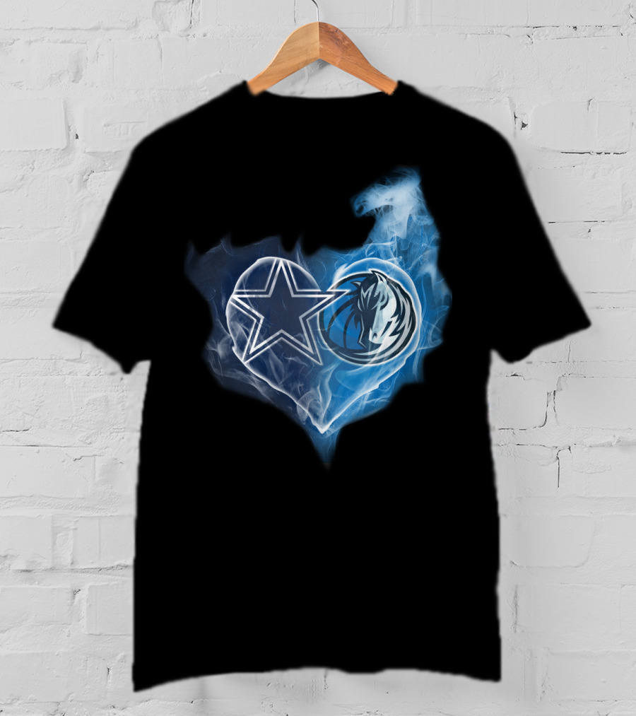 Dallas Cowboys Maverick Heart Sports Logo Collaboration T-Shirt