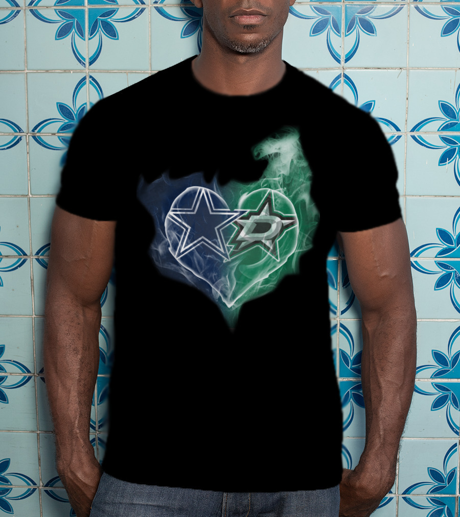 Dallas Cowboys And Stars Heart Smoke Blend T-Shirt