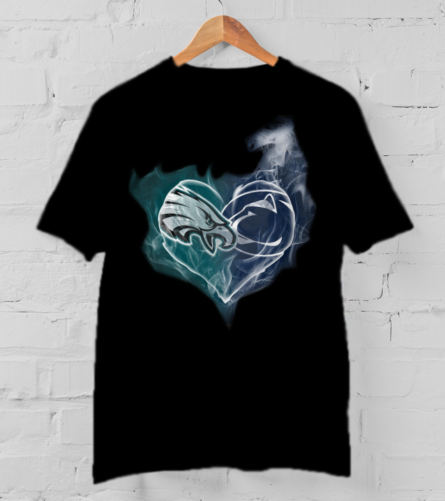 Philadelphia Eagles Penn State Nittany Lions Heart Smoke T-Shirt