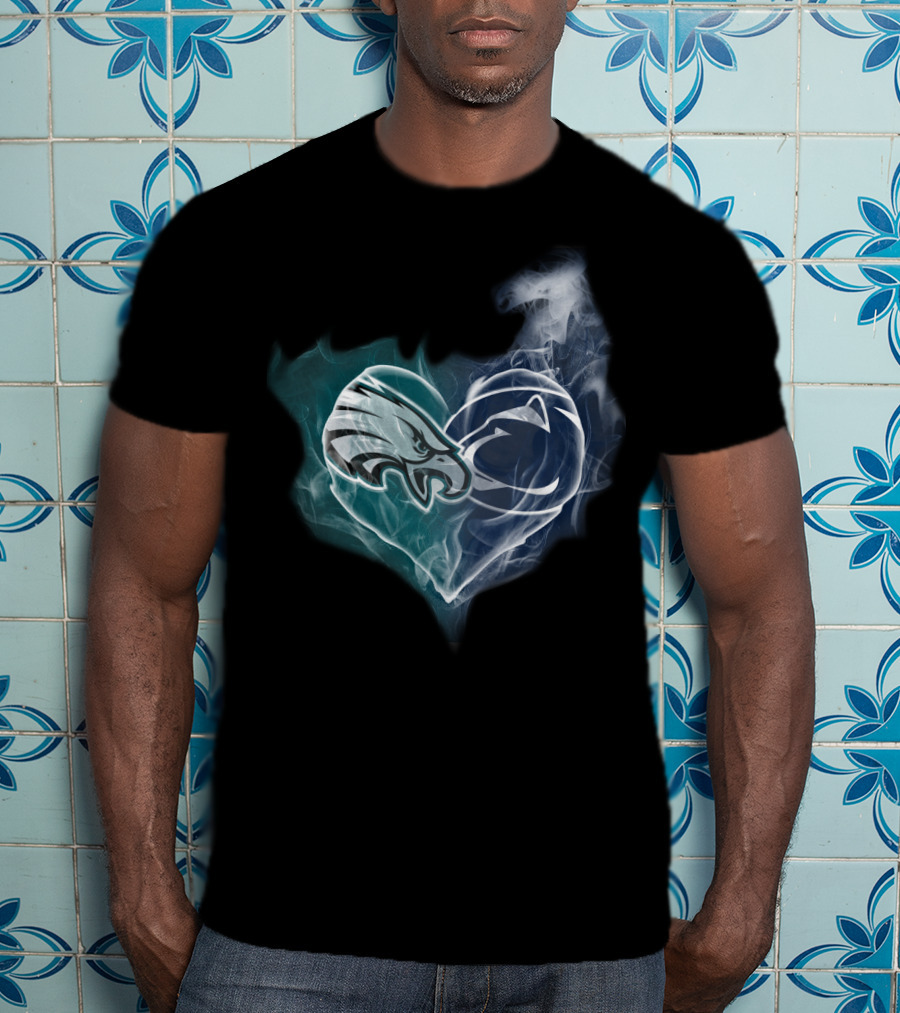 Philadelphia Eagles Penn State Nittany Lions Heart Smoke T-Shirt