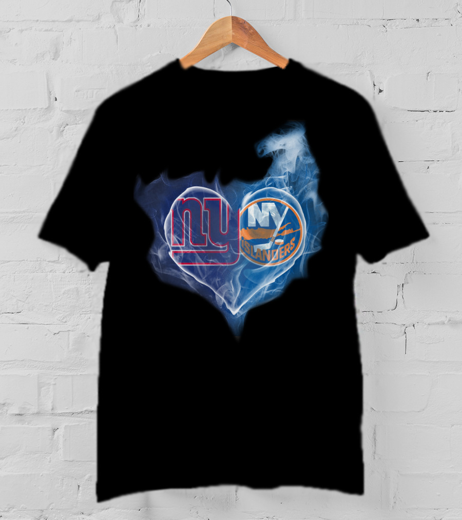 NY Giants Islanders Heart Smoke T-Shirt