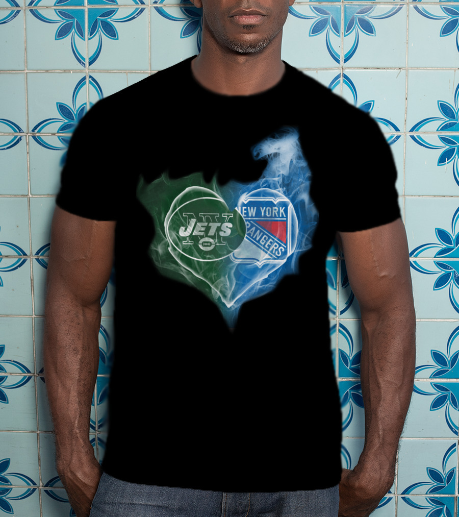Jets New York Rangers Heart Smoke Fusion T-Shirt