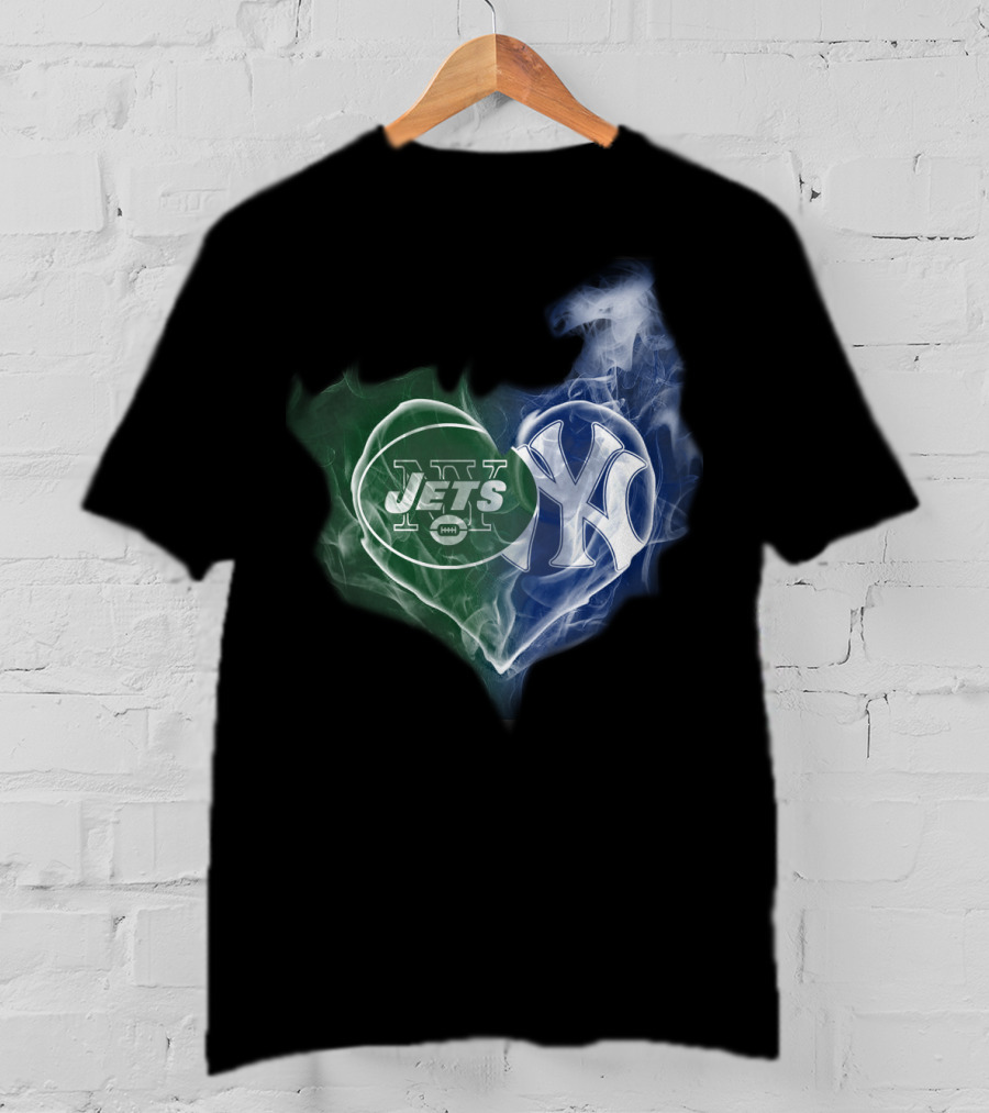 Jets Yankees Heart Smoke T-Shirt