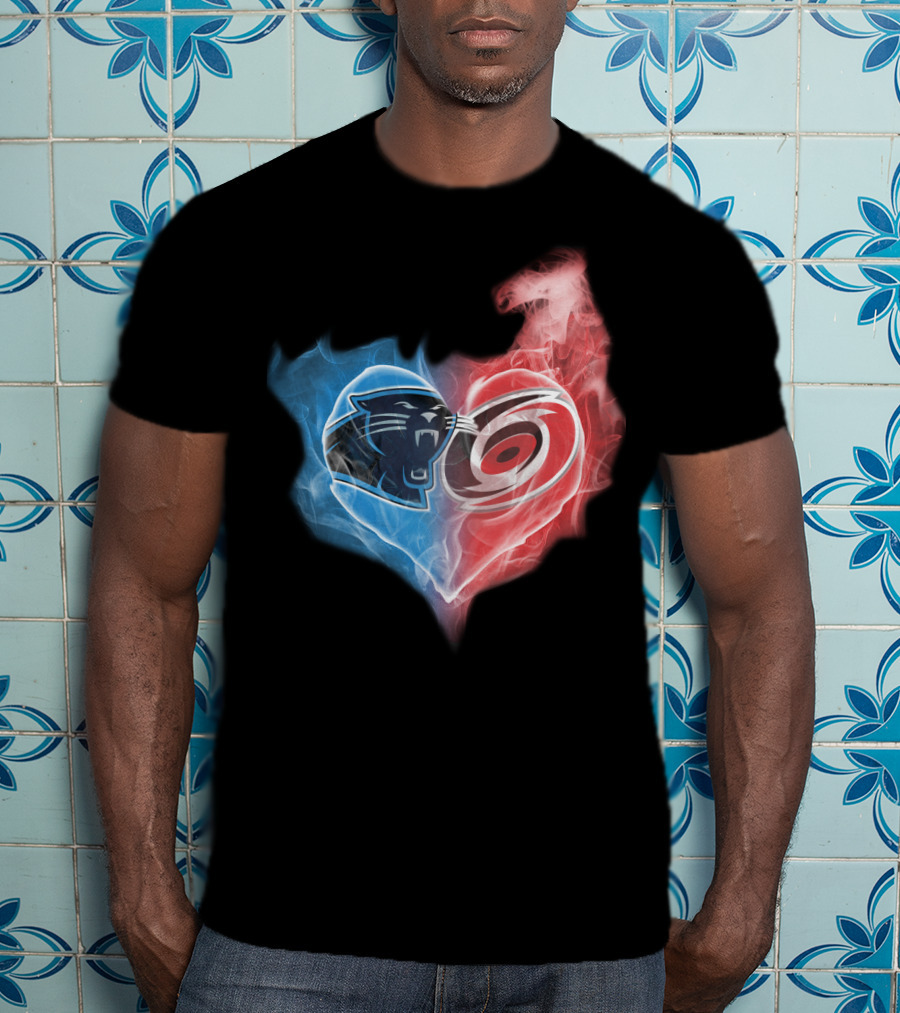 Panthers Hurricanes Heart Blend T-Shirt