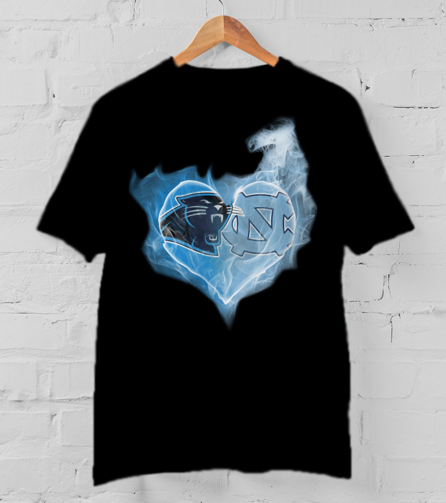 Panthers Tar Heels Heart North Carolina T-Shirt