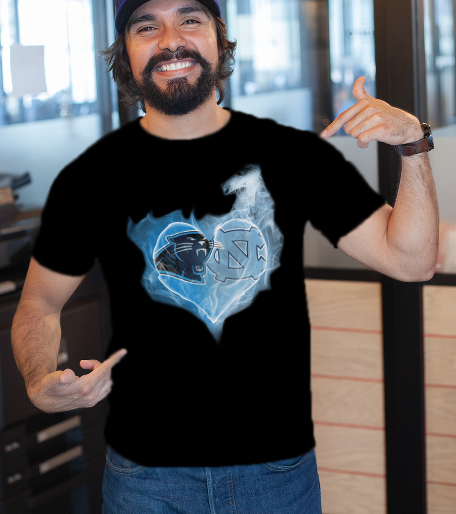 Panthers Tar Heels Heart North Carolina T-Shirt