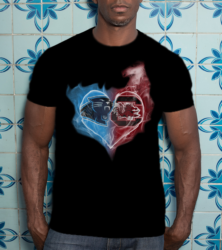 Panthers South Carolina Gamecocks Heart Icon T-Shirt