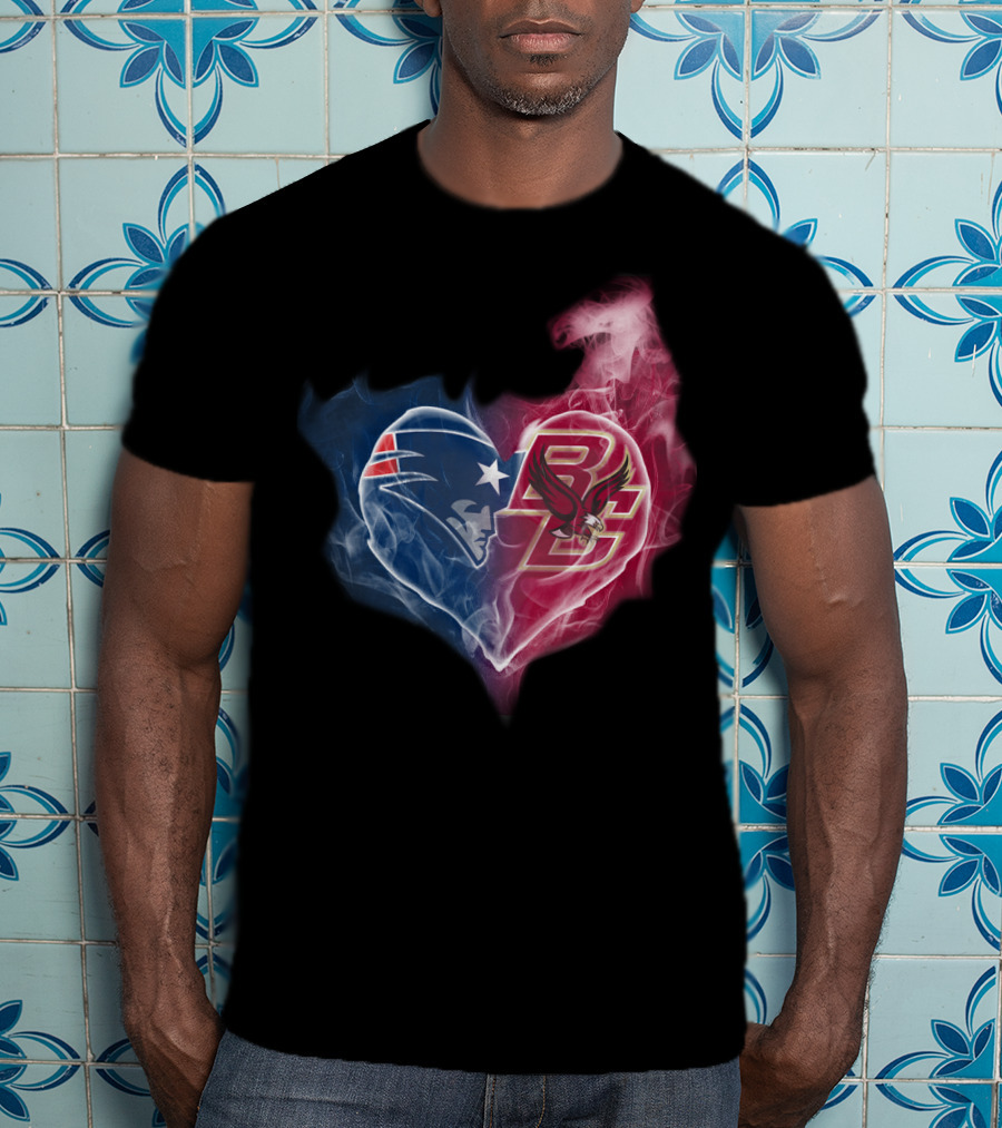 Patriots Boston College Eagles Heart Logo Fusion T-Shirt