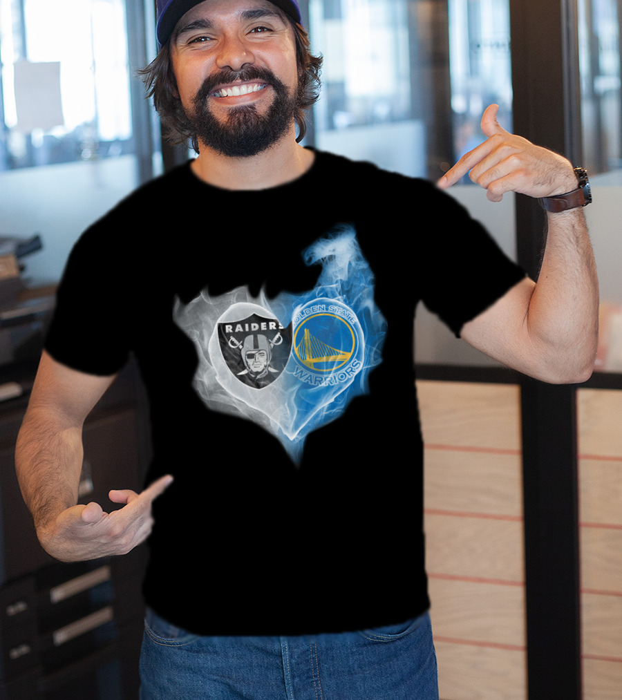 Raiders Golden State Warriors Heart Fusion T-Shirt