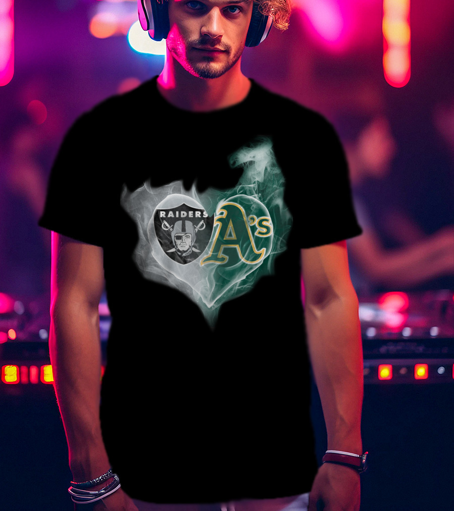 Raiders A's Heart Smoke T-Shirt