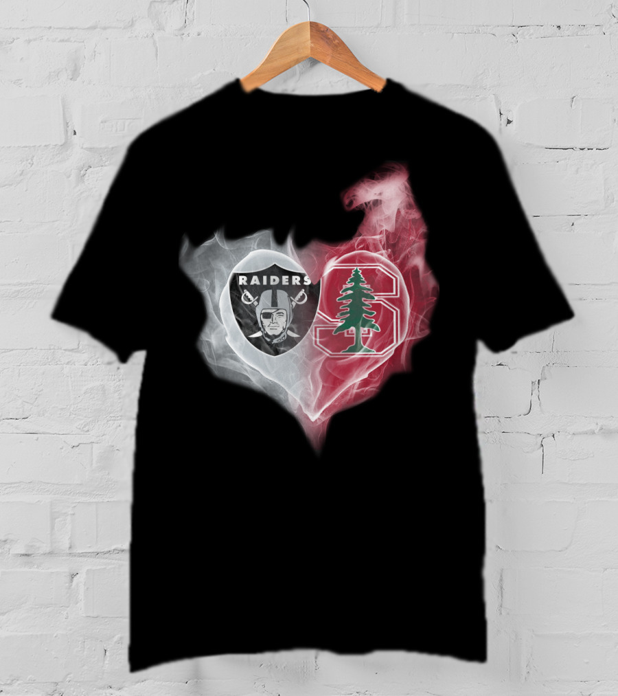 Raiders Stanford Cardinal Heart Emblem Fusion T-Shirt