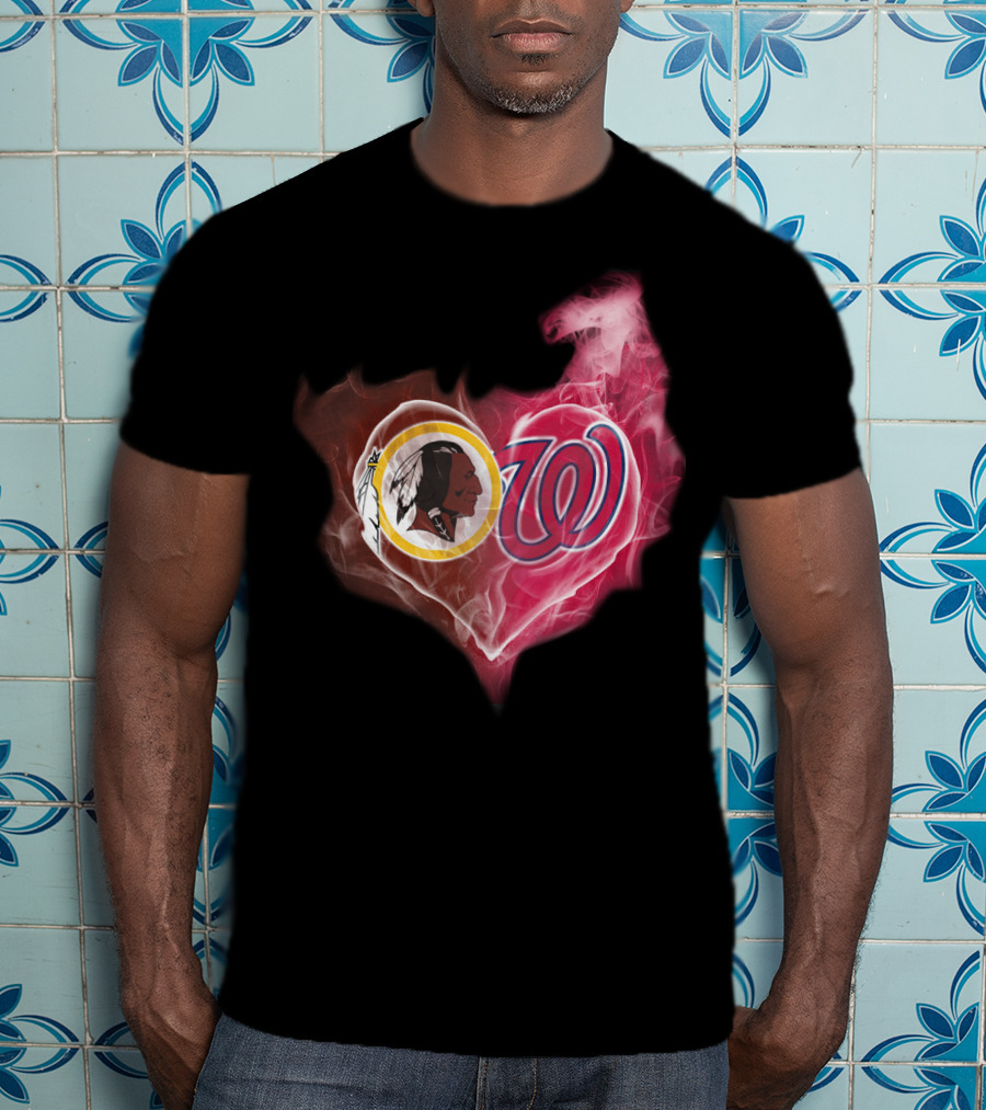 Redskins Nationals Heart Logo Fusion T-Shirt