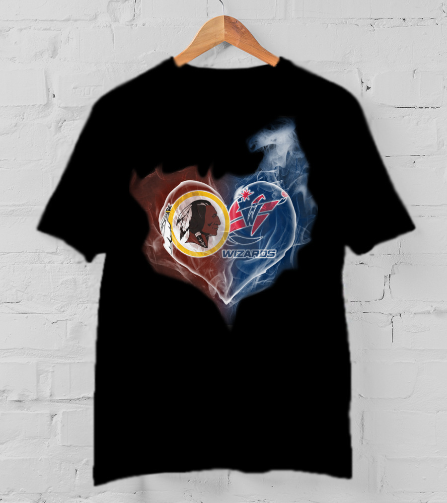 Redskins Washington Wizards Heart Smoke Effect T-Shirt