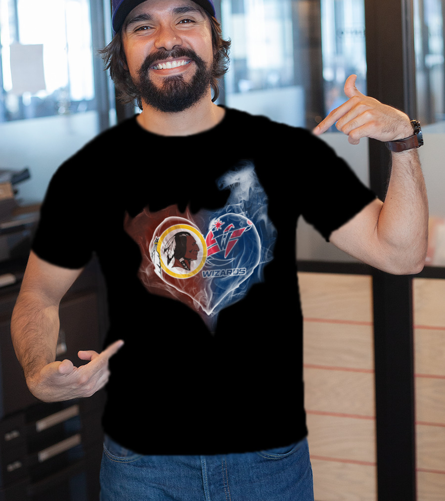 Redskins Washington Wizards Heart Smoke Effect T-Shirt