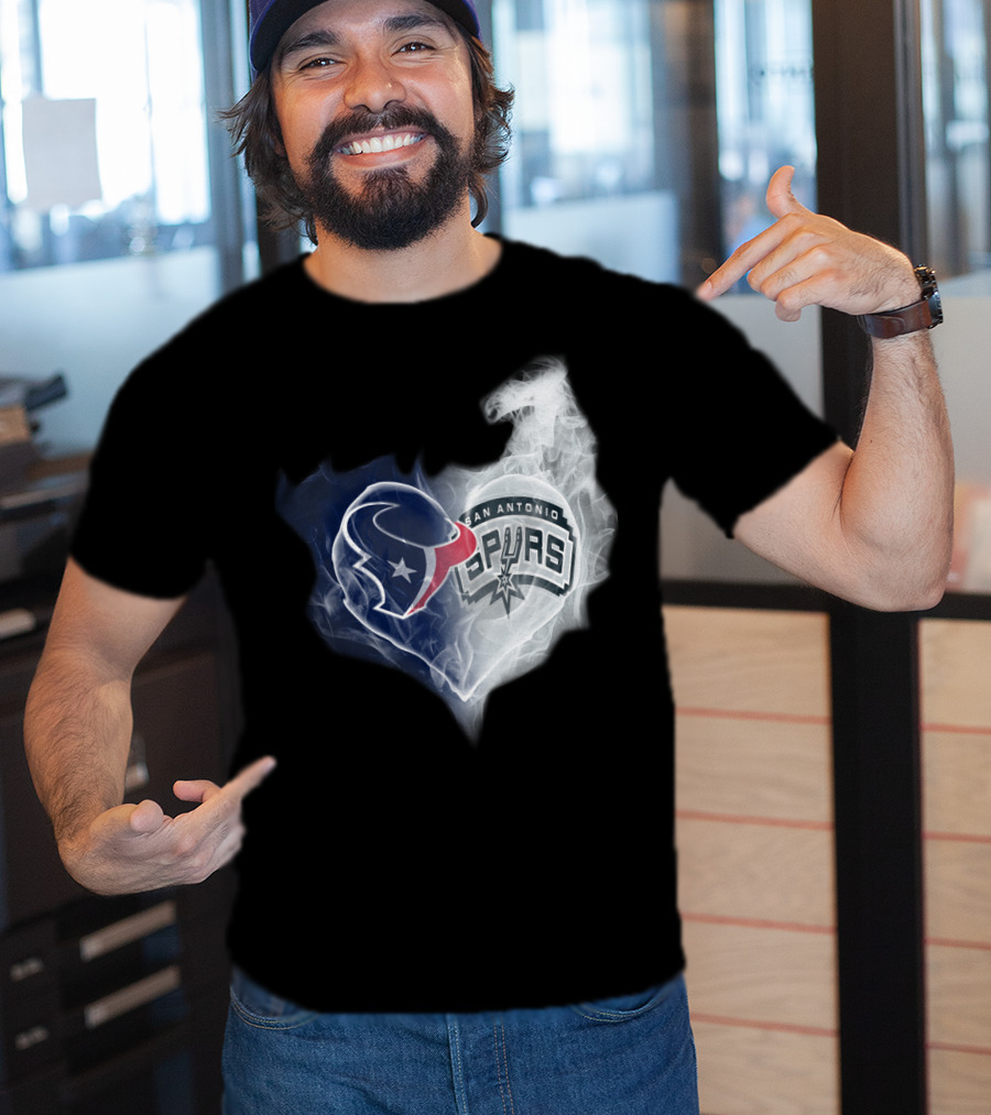 Texans San Antonio Spurs Heart T-Shirt