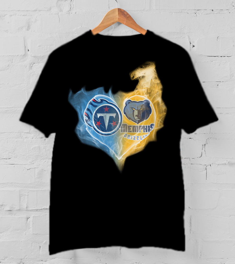 Tennessee Titans Memphis Grizzlies Heart Fusion T-Shirt