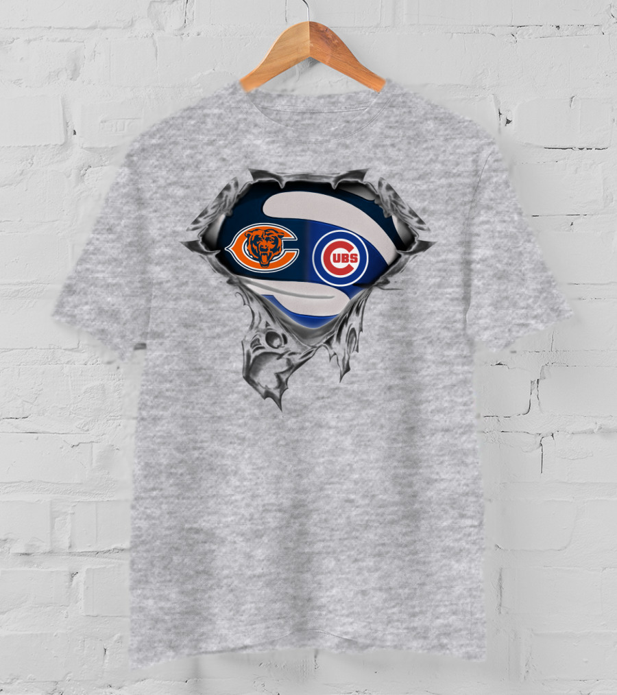 Bears Cubs Football Baseball Fan Crossover Logos T-Shirt