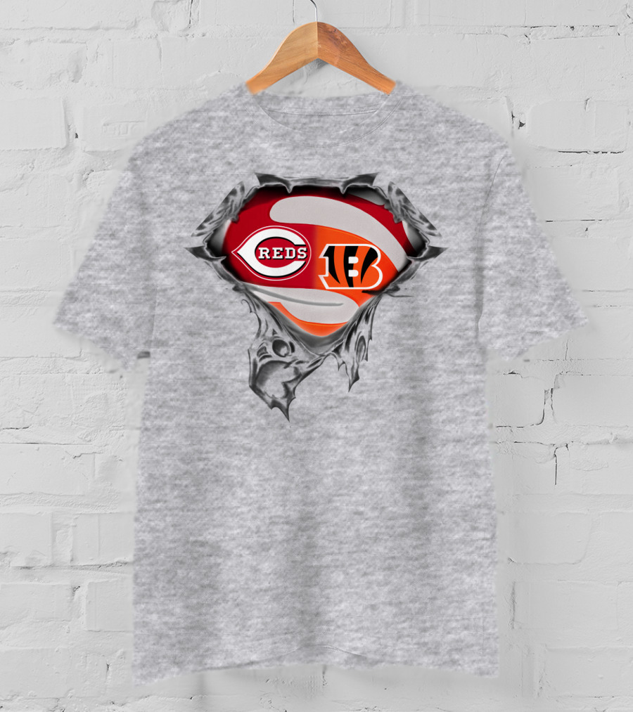 Cincinnati Reds Bengals Logo Mashup T-Shirt