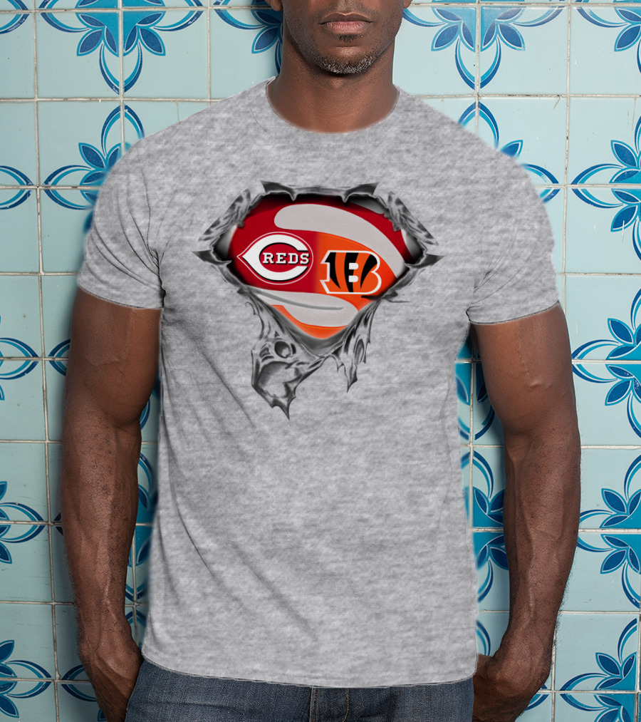Cincinnati Reds Bengals Logo Mashup T-Shirt