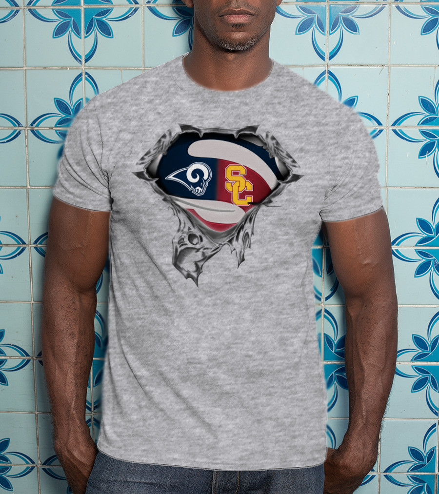 Rams Sc Trojan Logo Rip Effect T-Shirt