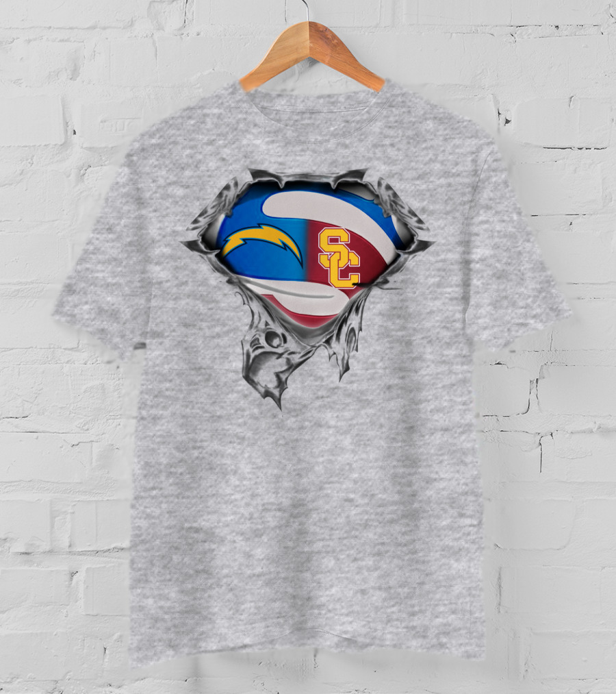 Chargers Usc Trojans Football Hybrid T-Shirt
