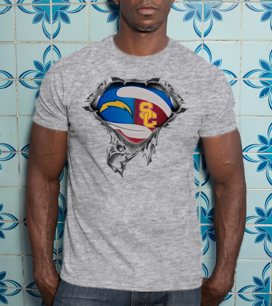Chargers Usc Trojans Football Hybrid T-Shirt