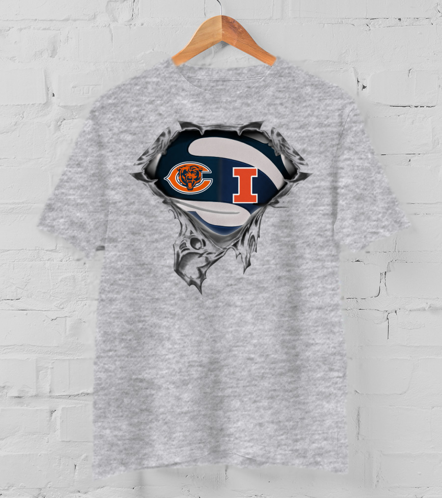 Bears Fighting Illini Logo Mashup T-Shirt