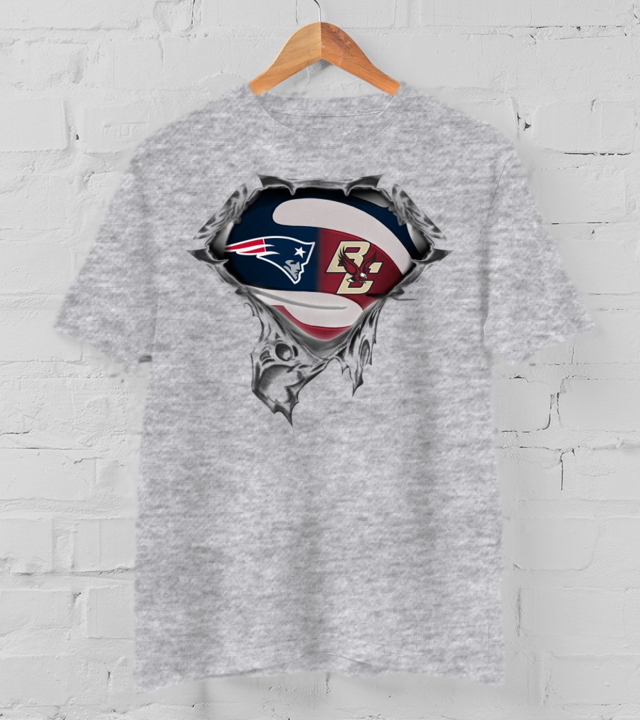 New England Patriots Boston College Eagles Logo Mashup T-Shirt