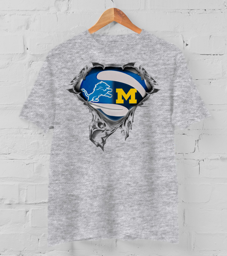 Detroit Lions And Michigan Wolverines Tearing Through T-Shirt