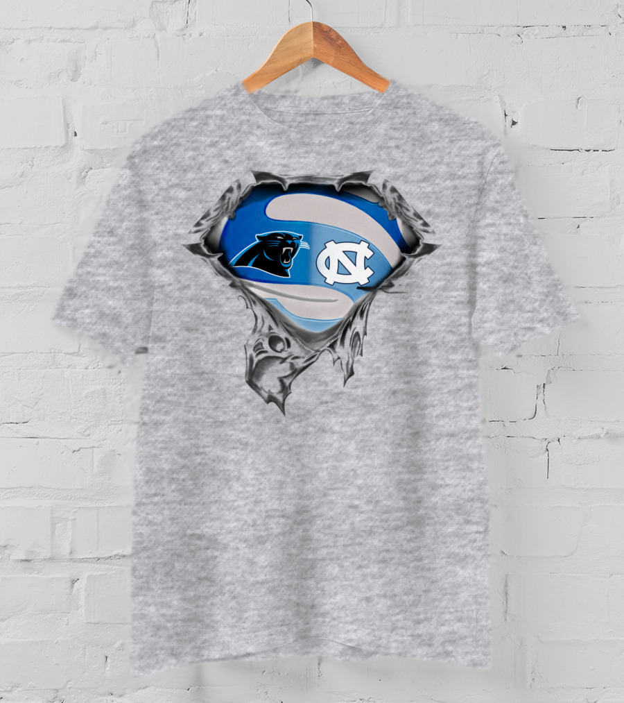 Carolina Panthers Tar Heels Nc Logo Mashup T-Shirt