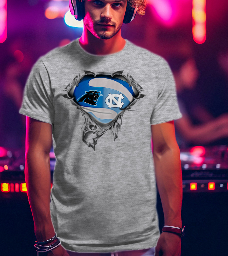 Carolina Panthers Tar Heels Nc Logo Mashup T-Shirt