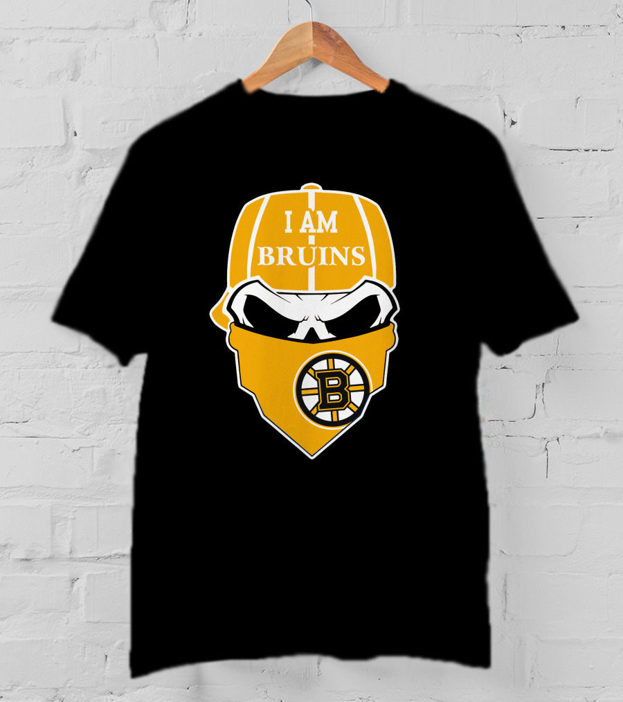 I Am Bruins Boston Bruins Skull T-Shirt