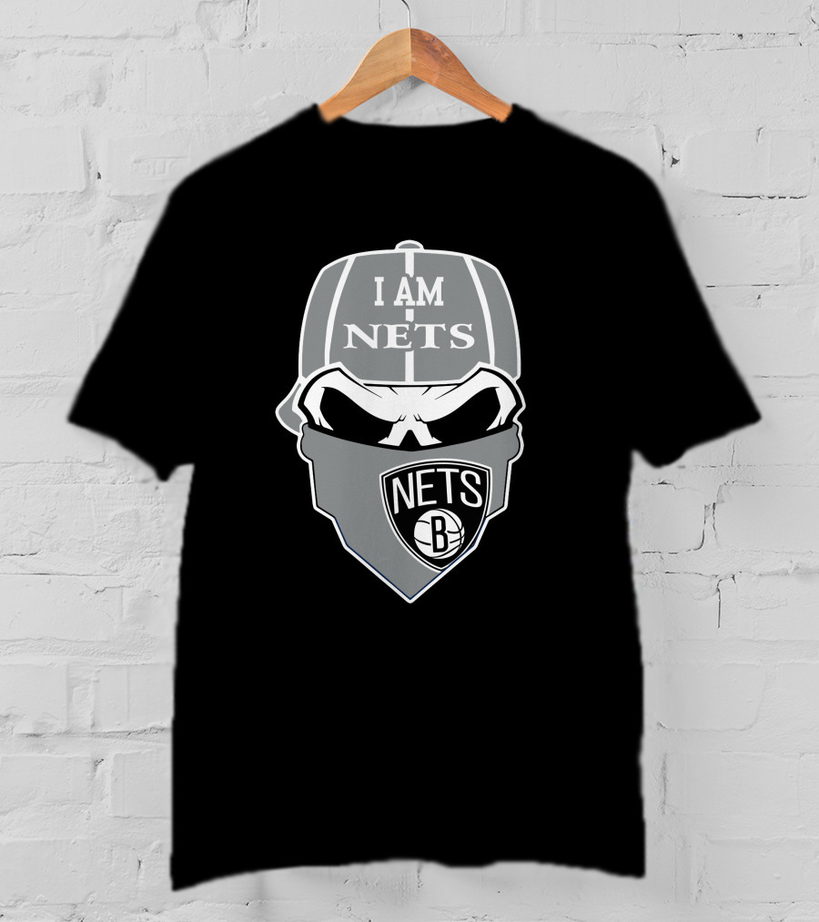 I Am Nets Brooklyn Nets Skull Logo B T-Shirt