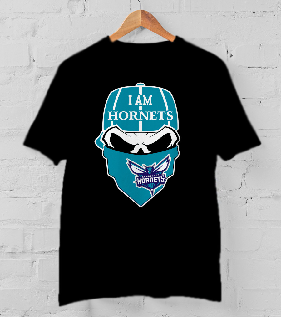 I Am Hornets Charlotte Hornets Skull T-Shirt