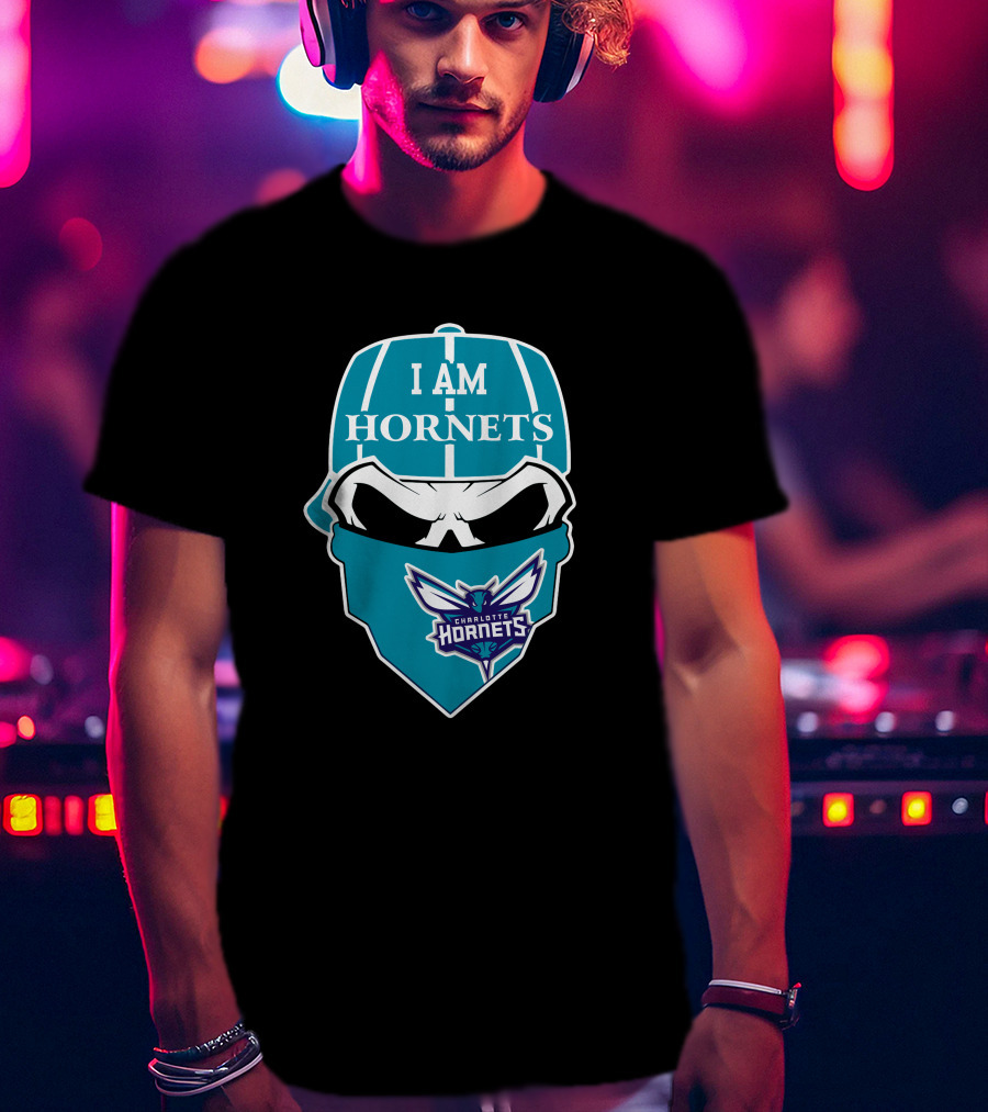 I Am Hornets Charlotte Hornets Skull T-Shirt
