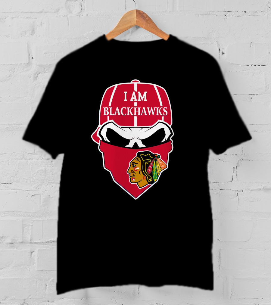 I Am Blackhawks Chicago Blackhawks Skull T-Shirt