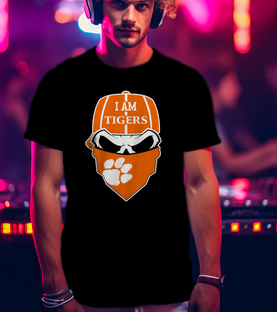 Clemson Tigers I Am Tigers Skull Paw T-Shirt