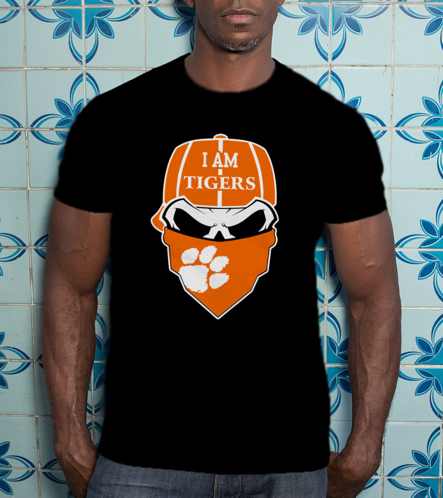 Clemson Tigers I Am Tigers Skull Paw T-Shirt