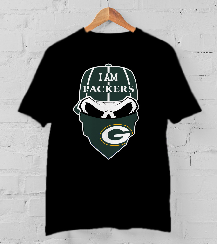 I Am Packers Green Bay Skull T-Shirt