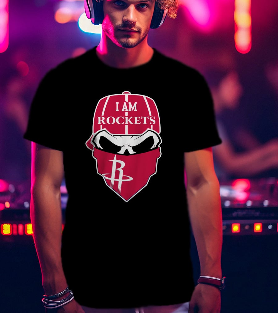 I Am Rockets Skull Bandana Houston T-Shirt